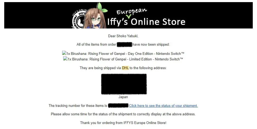 IFI'sヨーロッパからのメール